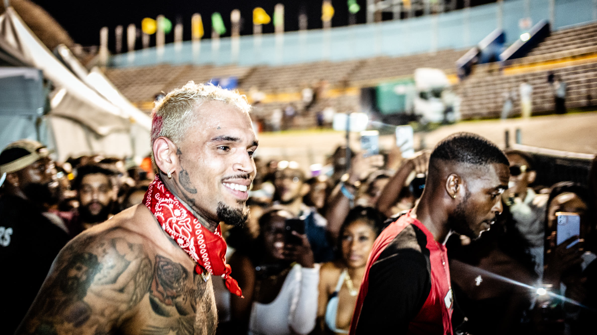 Breezy among a crowd of fans