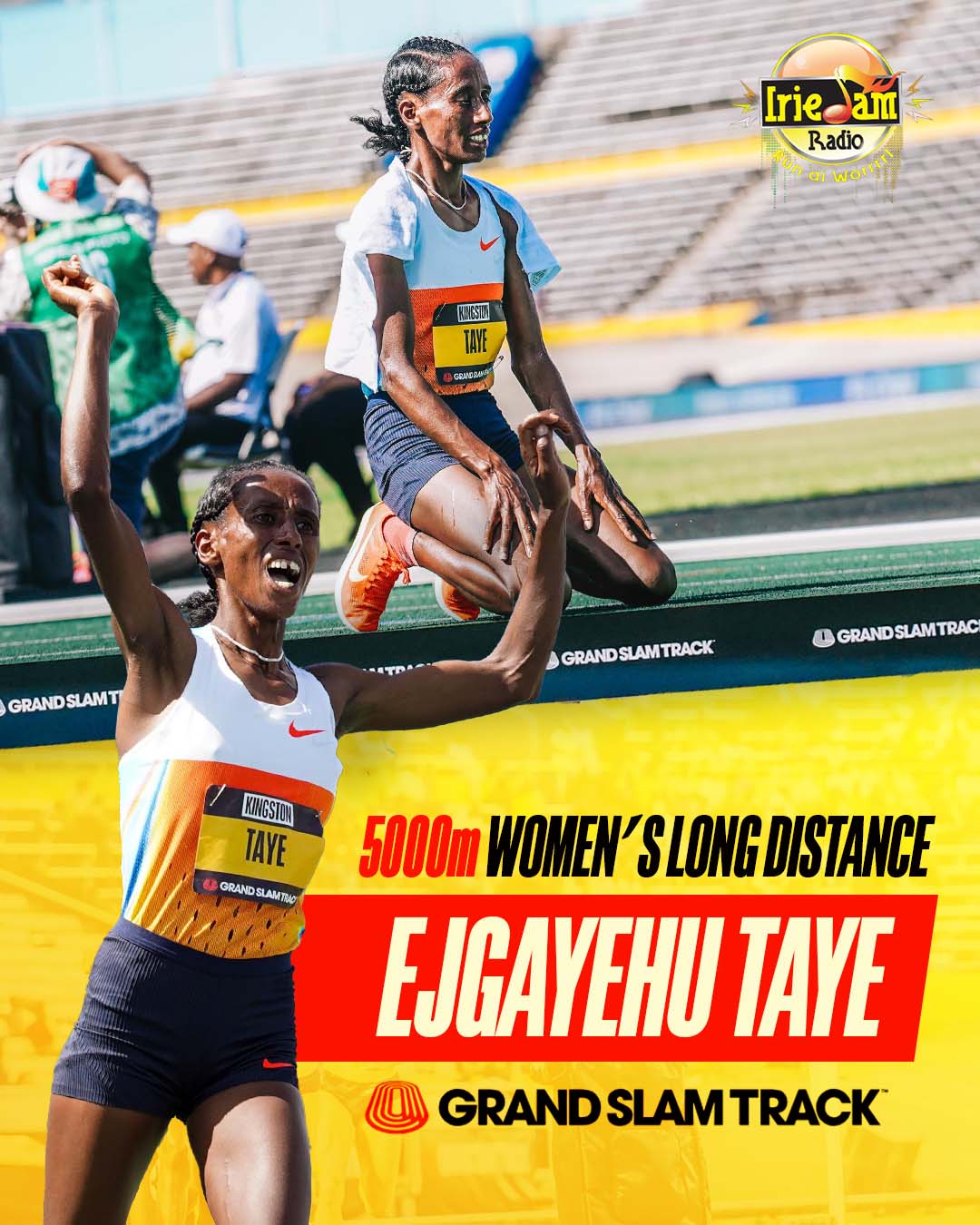 Designed athlete graphic — Ejgayehu Taye, 5000m women's long distance