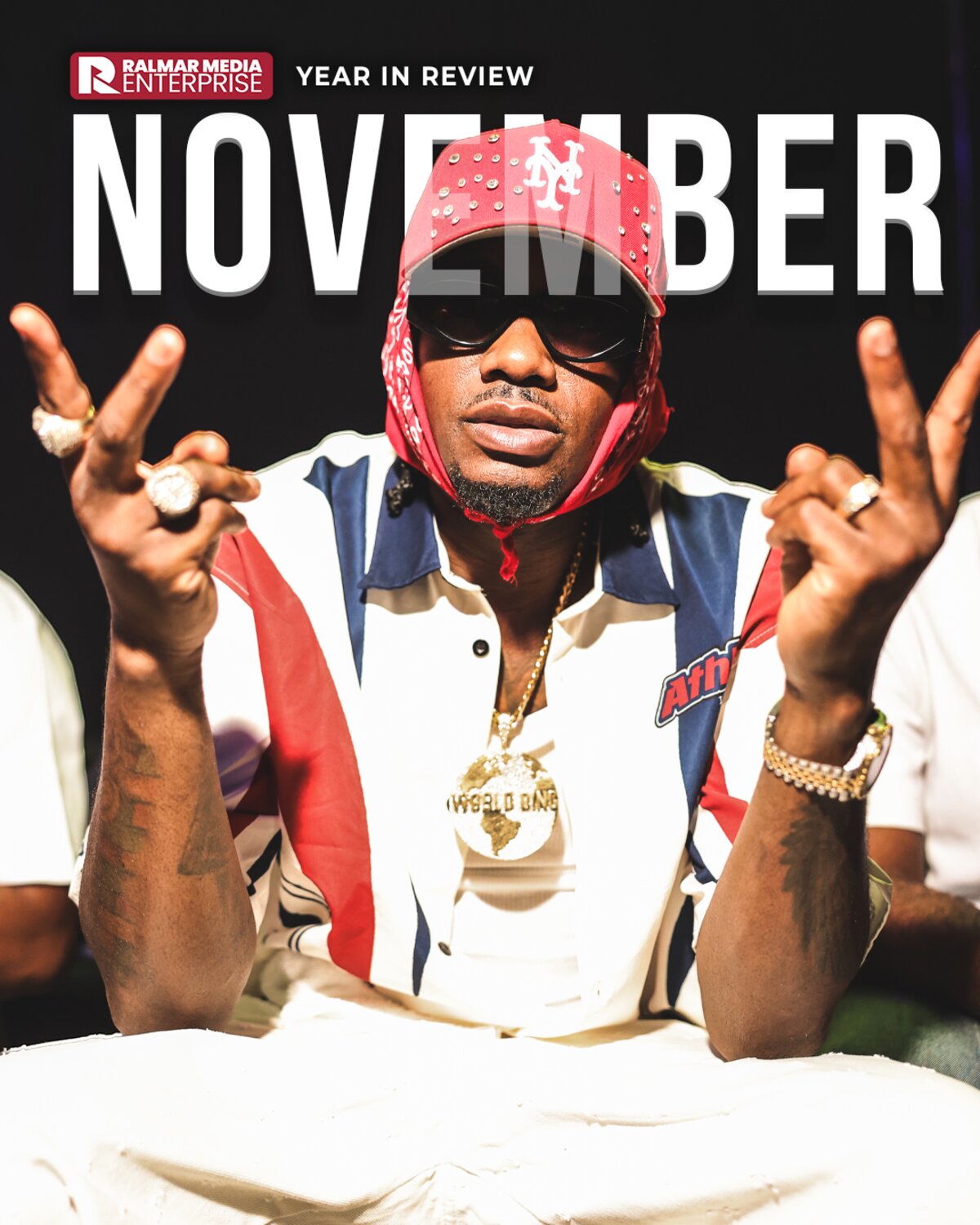 November Year in Review cover — dancehall artist centre frame