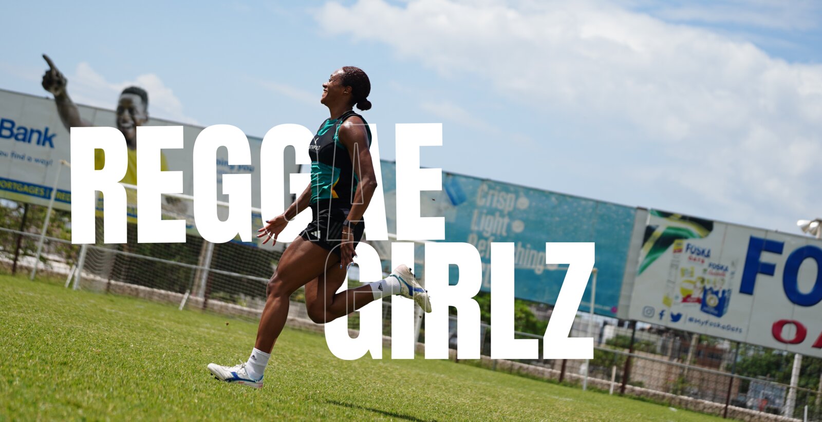 Reggae Girlz name-treatment frame in national colours