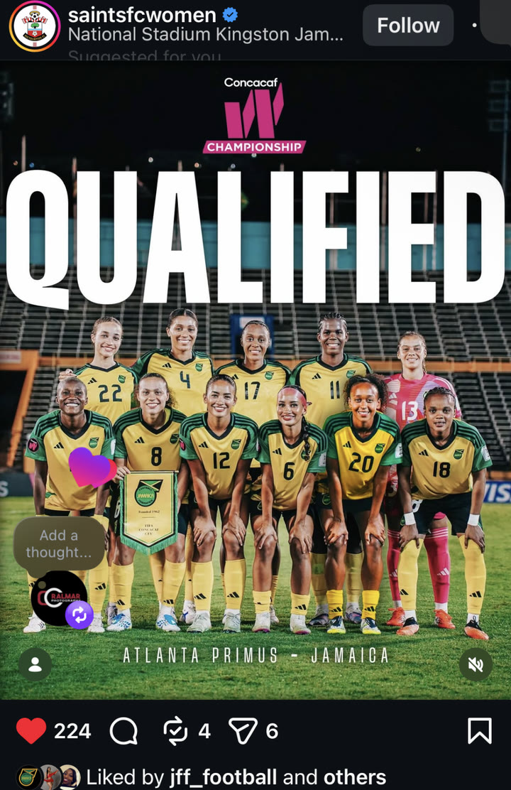 Southampton FC Women post with the Qualified graphic