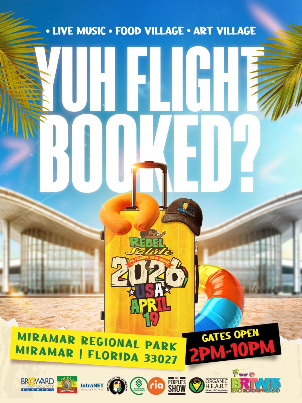 Rebel Salute travel creative — Yuh Flight Booked