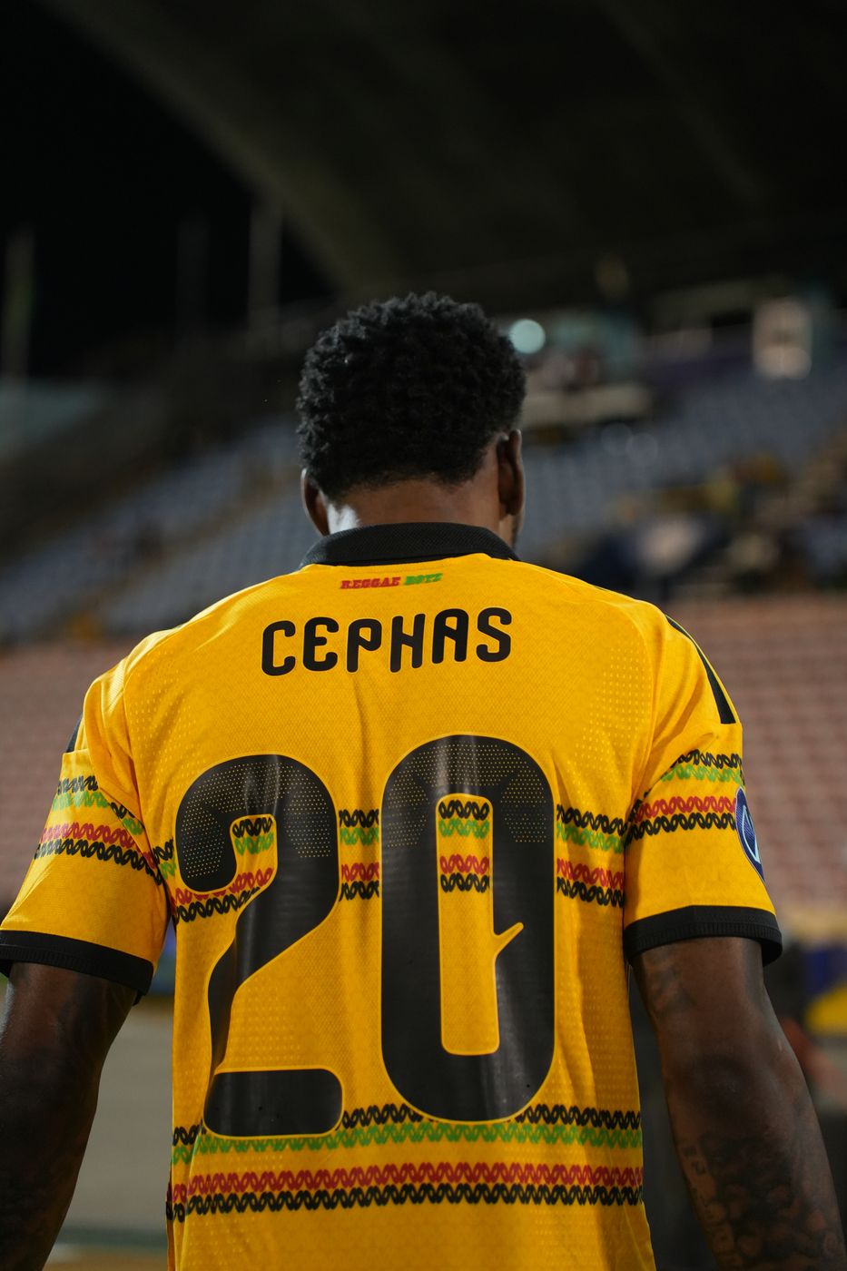 The name and number on the back of Cephas, number 20