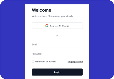 Sign in with Google or Facebook account