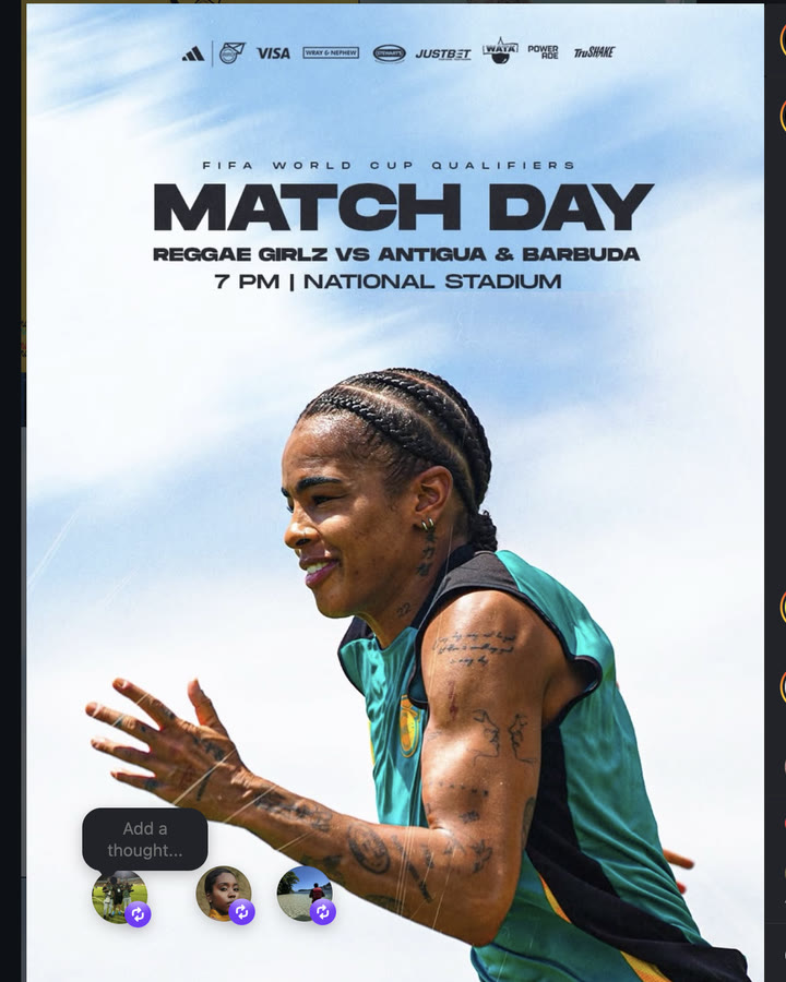 Federation matchday graphic for Jamaica against Antigua & Barbuda