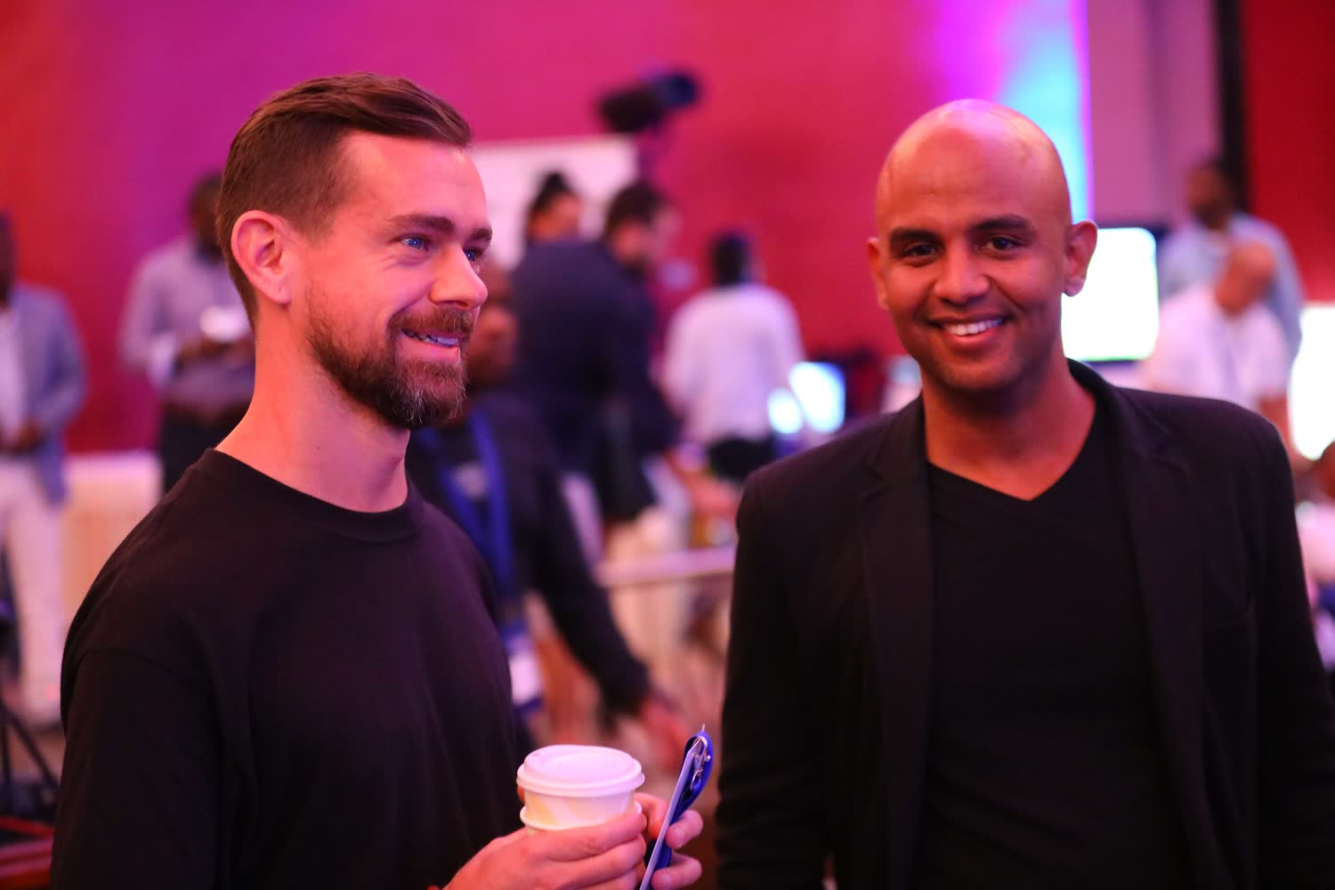 Jack Dorsey with Kirk-Anthony Hamilton at TechBeach Retreat