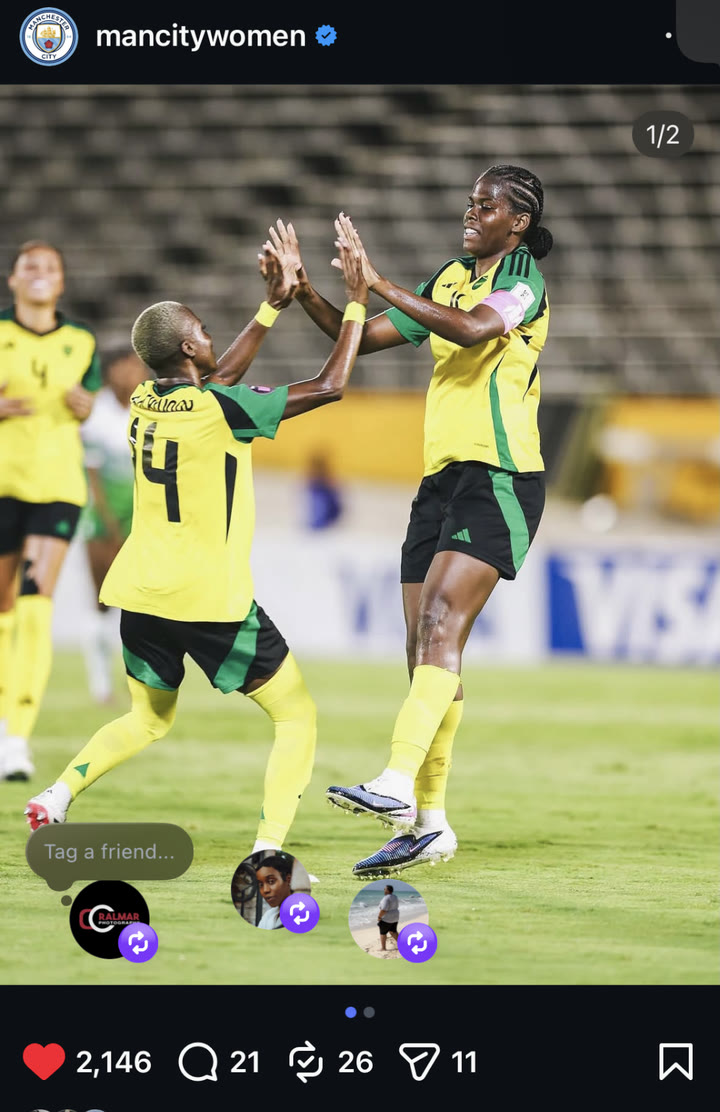Manchester City Women post on Jamaica topping its qualifying group